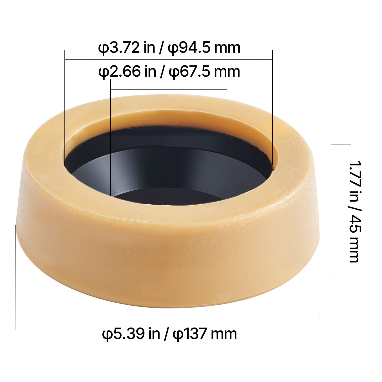 Toilet Wax Ring Kit with Rust-Resistant Fittings, Leak-Proof Odor Seal, Universal Toilet Bowl Gasket for Bathroom Installation Repair