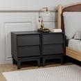 thumbnail image 4 of Glavbiku Mid Century Nightstand Set of 2,2 Beveled Drawers Bedside Table for Bedroom,Black,Adult, 4 of 12