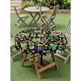 thumbnail image 3 of Outdoor Tablecloth with Umbrella Hole and Zipper, St. Patrick's Day Round Table Cloth 54 Inch Waterproof Tablecloth, Luck Shamrocks Beer Harp Horseshoes Envelope Picnic Table Cover for Patio Camping, 3 of 7