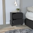 thumbnail image 6 of Newboti Furniture Nightstand Brookland, Bedside Table with Double Drawers and Sturdy Base, Black Wengue Finish 42079, 6 of 8