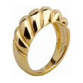 thumbnail image 1 of 14K Gold Plated Croissant Dome Ring | Twisted Braided Gold Plated Ring | Chunky Signet Ring for Women, 1 of 5
