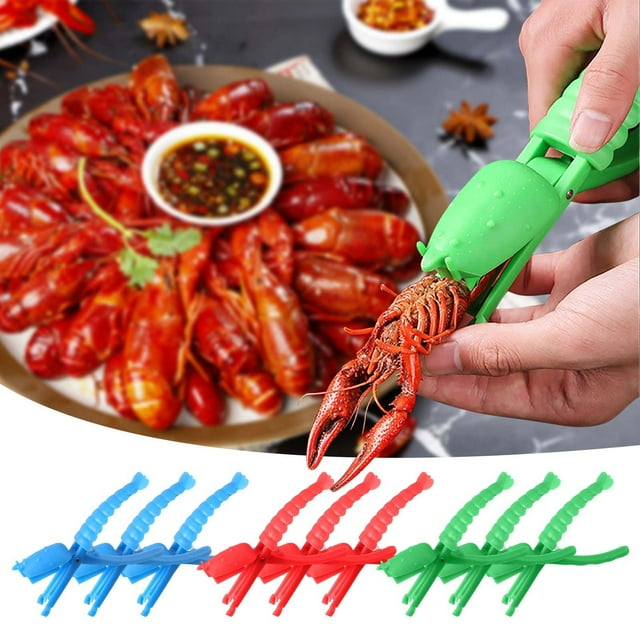 Seafood Shelling Clamp Set Back-Opening Crawfish, Shrimp, Lobster Shell Remover Lightweight Durable Plastic Tool Easy Meat Extraction 3-Piece Pack Home Restaurant Bar Use