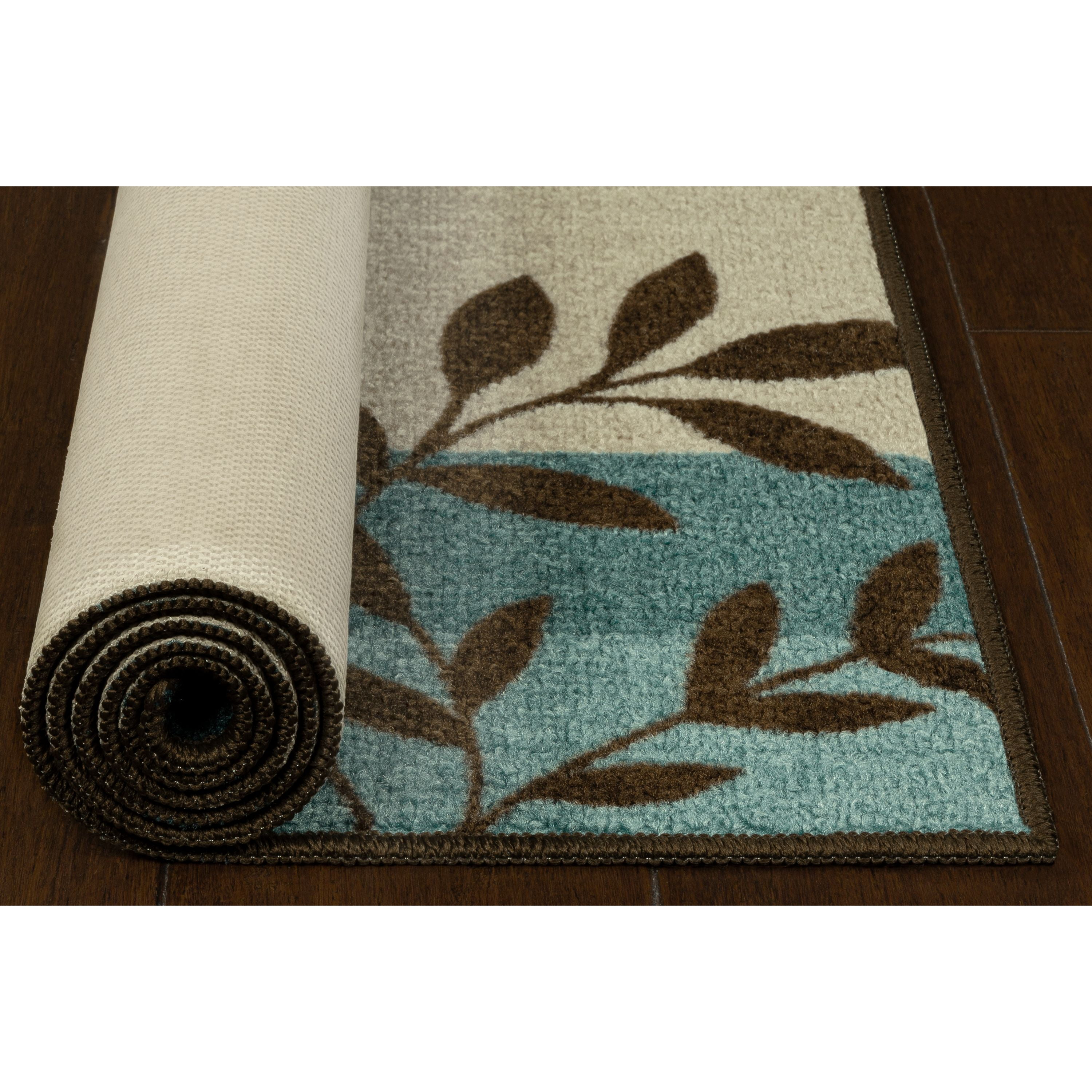 Brown or Blue Tile Print Floor Mat (5 Sizes)