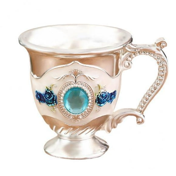 Lipstore 3xWine Cup Glasses Carving Pattern Cup for Home Decor Blue