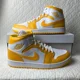 thumbnail image 1 of Ni - ke Ni - ke Air Jordan 1 MID Shoes Women’s SZ 12 White University Gold BQ6472-117, 1 of 5