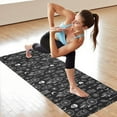 thumbnail image 6 of Black White Gothic Dreamcatcher Owl Skull Pattern Hot Yoga Mat Towel Non Slip for Hot Yoga - Quick-Drying Yoga Mat Cover with 4 Corner Pockets with Travel Bag - Hot Yoga Towel Non Slip 70"x26", 6 of 6