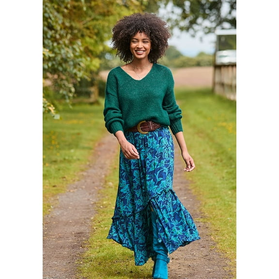 Joe Browns Women's Plus Size Crinkle Ruffle Maxi Skirt