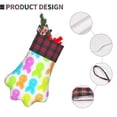 thumbnail image 5 of Dog Paw Decorative Socks 17x11.8in Top With A Strap Design For Easy Hanging For Festive Christmas Party Decorations Cancer Awareness Ribbon Pattern - Neon Vibrance, 5 of 8