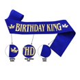 thumbnail image 5 of Banda De Rey De Cumpleaños Para Hombres, Banda De Lámina De Oro Satinado Suave Azul Para Niños, Accesorio De Disfraces De Cumpleaños, Regalos De Decoración De Fiesta, 5 of 5