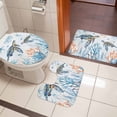 thumbnail image 4 of Ocean Turtle Bath Mat 3 Piece Bathroom Rug Set, Blue Coastal Coral Starfish Seagrass Non Slip Bath Rug Contour Mat and Toilet Lid Cover, Absorbent Shower Mats Soft Bath Rugs and Mats Sets, 4 of 8