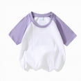 thumbnail image 4 of NIEWTR Boys T Shirts Short Sleeve Tees Cotton Crewneck Soft Basic Summer Top Solid Toddler Kids Tee Shirt（Light Purple,2-3 Years), 4 of 8