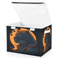 thumbnail image 2 of 40L Lidded Home Storage Bins Foldable Storage Box with Handle for Home Bedroom Closet, Mountain Leopard Printed, 2 of 7