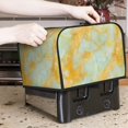 thumbnail image 6 of Rateoe Yellow With Teal Marble Pattern Toaster Covers 4 Slice Wide Slot,Bread Machine Cover,Bread Dust Cover & Fingerprint Protection,Appliance Covers, 6 of 6