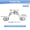 thumbnail image 3 of Uxcell 30-Pack Conduit Clamps, 1-1/4 in 304 stainless steel Rigid Pipe Strap M32 U Bracket Pipe Clamps for Plumbing, 3 of 7