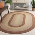 thumbnail image 2 of SAFAVIEH Braided Jarrod Geometric Machine Washable Reversible Area Rug, Dark Brown/Light Green, 8' x 10' Oval, 2 of 20