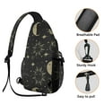 thumbnail image 3 of Celestial Sling Bag for Men & Women Gothic Black and Gold Moon Crossbody Bag with Anti-Theft Design Spacious Travel Daypack for Hiking, Biking, Outdoor Adventures, 3 of 5