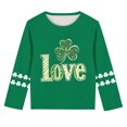 thumbnail image 5 of Blusas y camisas de manga larga con cuello redondo, moda del Día de San Patricio, blusa informal con estampado bonito de manga larga para niños y niñas., 5 of 5