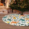 thumbnail image 2 of Cauagu 30" Christmas Tree Skirt Dinosaurs and Tropical Leaves Pattern Christmas Tree Decorations Tree Mat for Xmas Decorations Occasion Holiday Home Decor -30", 2 of 7