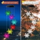 thumbnail image 4 of Lámpara colgante LED con luz solar y campana de viento, iluminación colorida Copo de nieve, 4 of 9