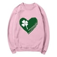 thumbnail image 7 of Guzom Womens Pink Festive St. Patrick's Day Sweatshirt - Four-Leaf Clover Heart Graphic Soft 100% Polyester Crew Neck Loose Fit S-XXL,Size M, 7 of 7