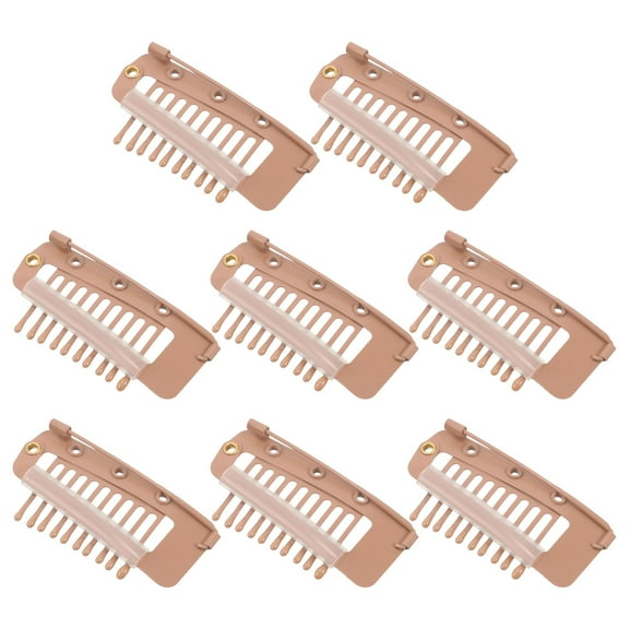 MUSEYA 8Pcs Bulk Hair Clips with Teeth Design for Various Hairstyles in Light Brown