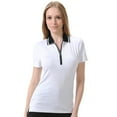 thumbnail image 1 of Monterey Club Women's Metallic Stripe Contrast Golf Polo Shirt #2256, 1 of 4