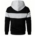 thumbnail image 5 of qafoshin Mens Color Block Hoodies Fashion Long Sleeve Hooded Sweatshirts Fall Winter Casual Loose Pullover Tops with Pocket, 5 of 6
