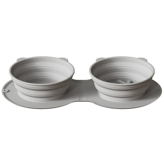 Partygee Collapsible Dog Bowl Food Grade Silicone No Plastic for Rim Food Safe Large Trav