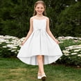 thumbnail image 4 of Mitankcoo Girls Satin Dresses Sleeveless Round Neck Tie Waist A-Line Dress for Casual & Dressy Wear 5-16Y, 4 of 7