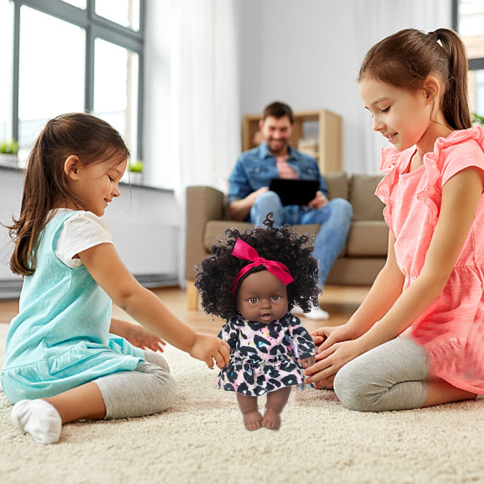Fnochy Cyber of Monday Deals 2023 Room Decor 8 Inch Black Baby Dolls With Clothes A frican Realistic Baby Washable Gift For Kids Girls