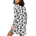 thumbnail image 2 of joogoo Cow Print Women's Long Sleeve Nightgown Sleepwear L, 2 of 8