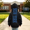 thumbnail image 2 of Bigetiay Kids Boys Girls Hoodie City Name Letter Print Pullover Hoodie Long Sleeve Lightweight Fall Clothes 11-12 Years, 2 of 5