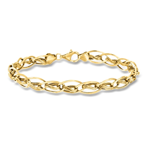 Ross-Simons 14kt Yellow Gold Oval and Double-Twist Link Bracelet, Women's, Adult