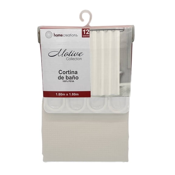 Cortina de Baño Home Creations HCRE CORTINA P TE BC Texturizada Blanco 180x180 cm