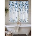 thumbnail image 4 of Blue Eucalyptus Leaves Bathroom Window Curtain, Watercolor Botanical Weeping Leaf Light Filtering Coffee Kitchen Curtains, Bedroom Living Room Curtains 2 Panel 84"x63", 4 of 6