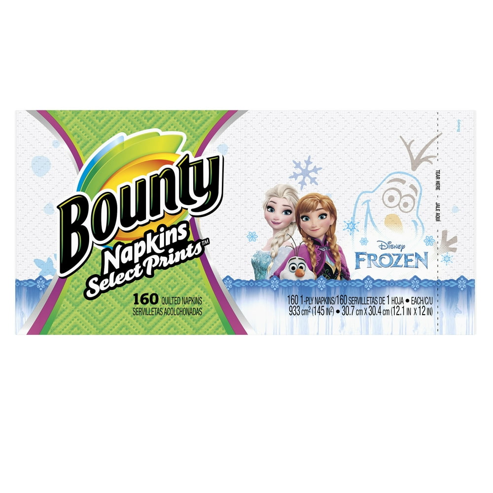 Bounty Paper Napkins, Disney Frozen Print, 160 Count