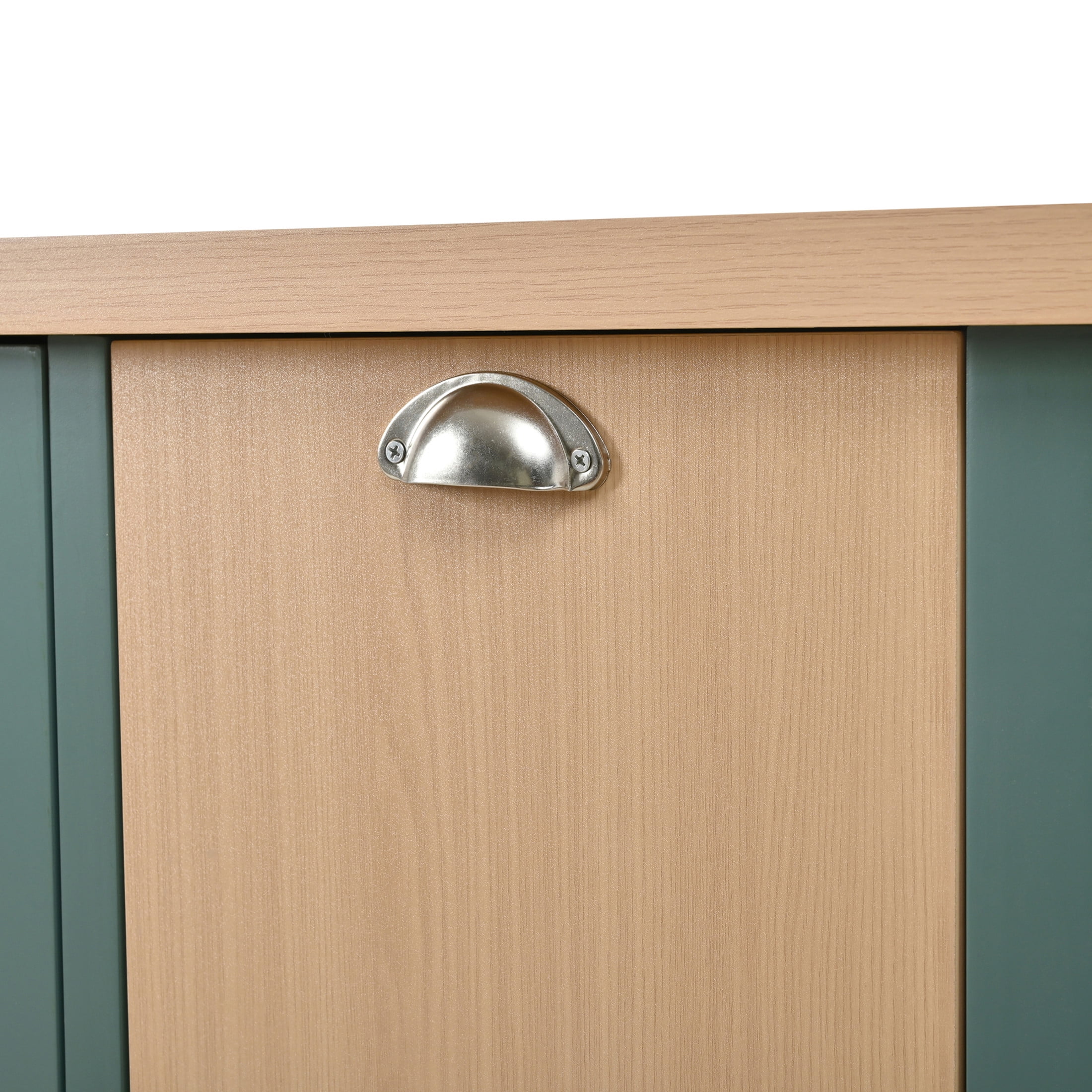 Christopher Knight Home 58" Kitchen Island, Wooden Prep Table with Storage Drawers & Cabinets, Green