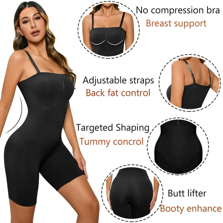 DODOING Bodysuit for Women Skims Dupes Bodysuit Tummy Control Shapewear  Mid-Thigh Seamless Full Body Shaper Black Bodysuit Women Bodysuit Women  Clothing 