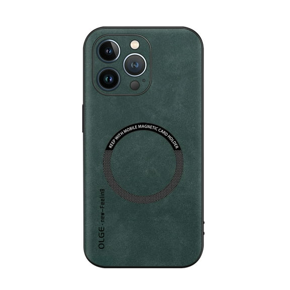 Allytechgroup Magnetic Phone Case for iPhone 11 Pro Max, PU Leather Compatible with Magsafe Military-Grade Drop Protection iPhone 11 Pro Max Case Phone Bumper Case 2024, Green