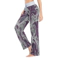 thumbnail image 3 of X-Small Women's Comfy Casual Pajama Pants Stretch Fabric Suitable for Yoga Pants Hippie Pants，The Best Holiday Gifts for Women Deep Purple Tones, 3 of 7