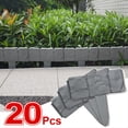 thumbnail image 2 of Borde de Patio para Jardín, Paneles de Valla de Imitación de Piedra, Valla de Jardín con Barrera para Exteriores, 2 of 8