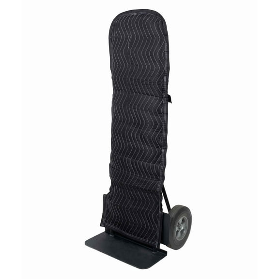 Padded Hand Truck Cover - Round Top, Moving Supplies, Black Moving Pad - Woven Cotton/Poly - 50" x 16"