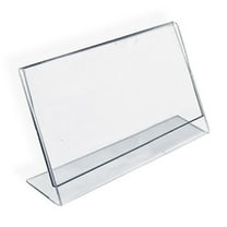 Azar 112727 6" W x 4" H L-Shaped Acrylic Sign Holder, 10Pack