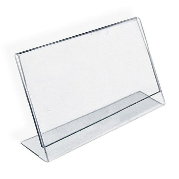 Azar 112727 6" W x 4" H L-Shaped Acrylic Sign Holder, 10Pack