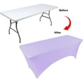 thumbnail image 3 of Nvzi Table Covers for 6 Foot Tables, Spandex Table Covers 6ft, Light purple Table Cloths Rectangle 6ft for Events, Wedding, Banquets & Parties, 3 of 5