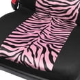 thumbnail image 3 of BDK Zebra Print Car Seat Covers Two Tone Zebra Accent on Black, 9pc, Full Set, 3 of 7