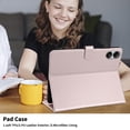thumbnail image 6 of for Xiaomi Redmi Pad 2 Pro 12.1/Poco Pad M1 12.1 Inch 2025 Case, Rhombus Pattern Multiple Viewing Angles Stand Slim Folio Cover (Rose Gold), 6 of 6