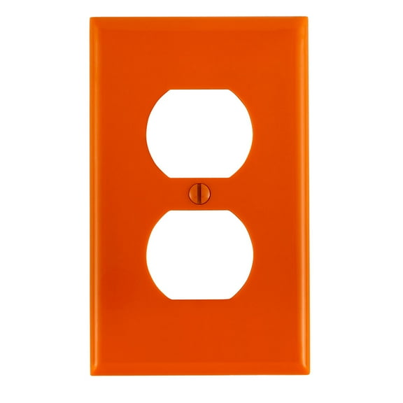 Leviton PJ8-IG Orange Midway Nylon Single Gang 'Isolated Ground' Duplex Receptacle Wall Plate