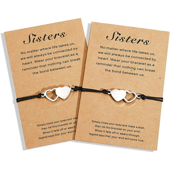 2/3/4/5 Pcs Matching Heart Distance Bracelets Friendship Gift for Sisters Best Friends Bestie Girls Women