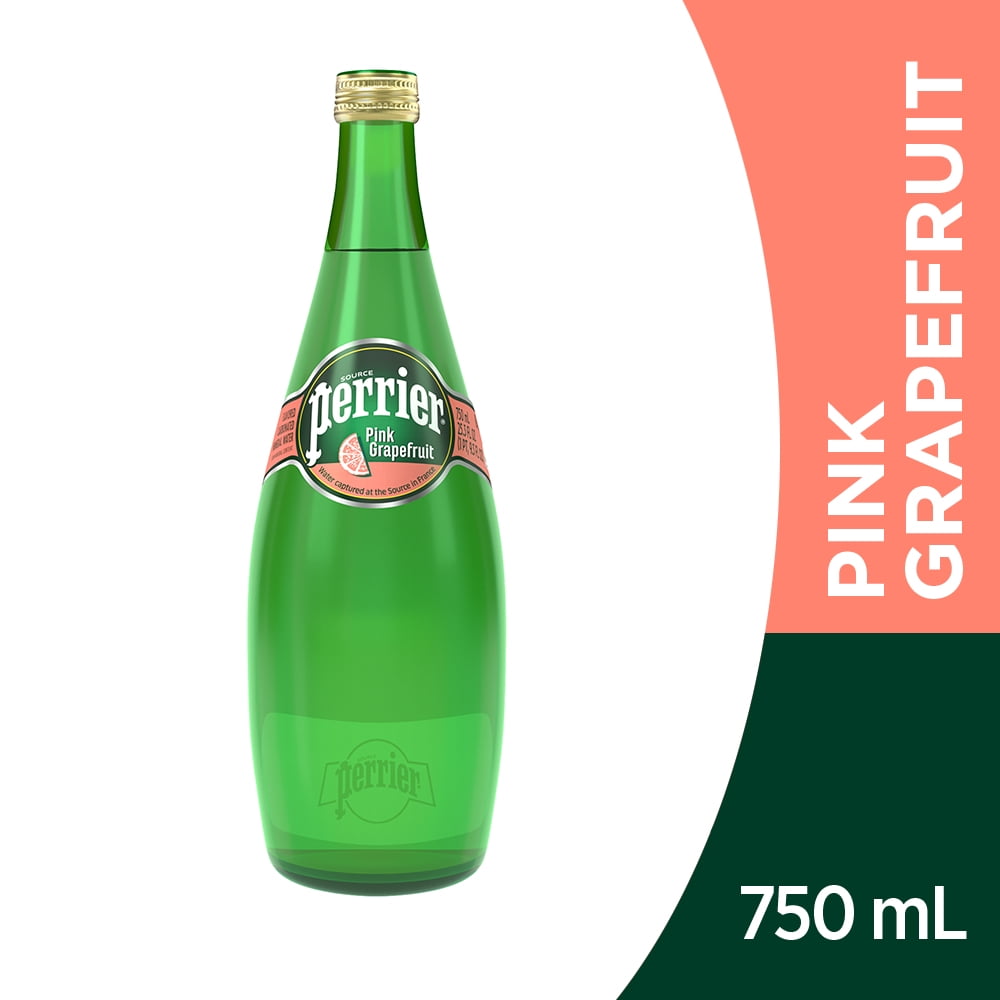Perrier Pink Grapefruit Flavored Carbonated Mineral Water, 25.3 fl oz. Glass Bottle - Walmart 